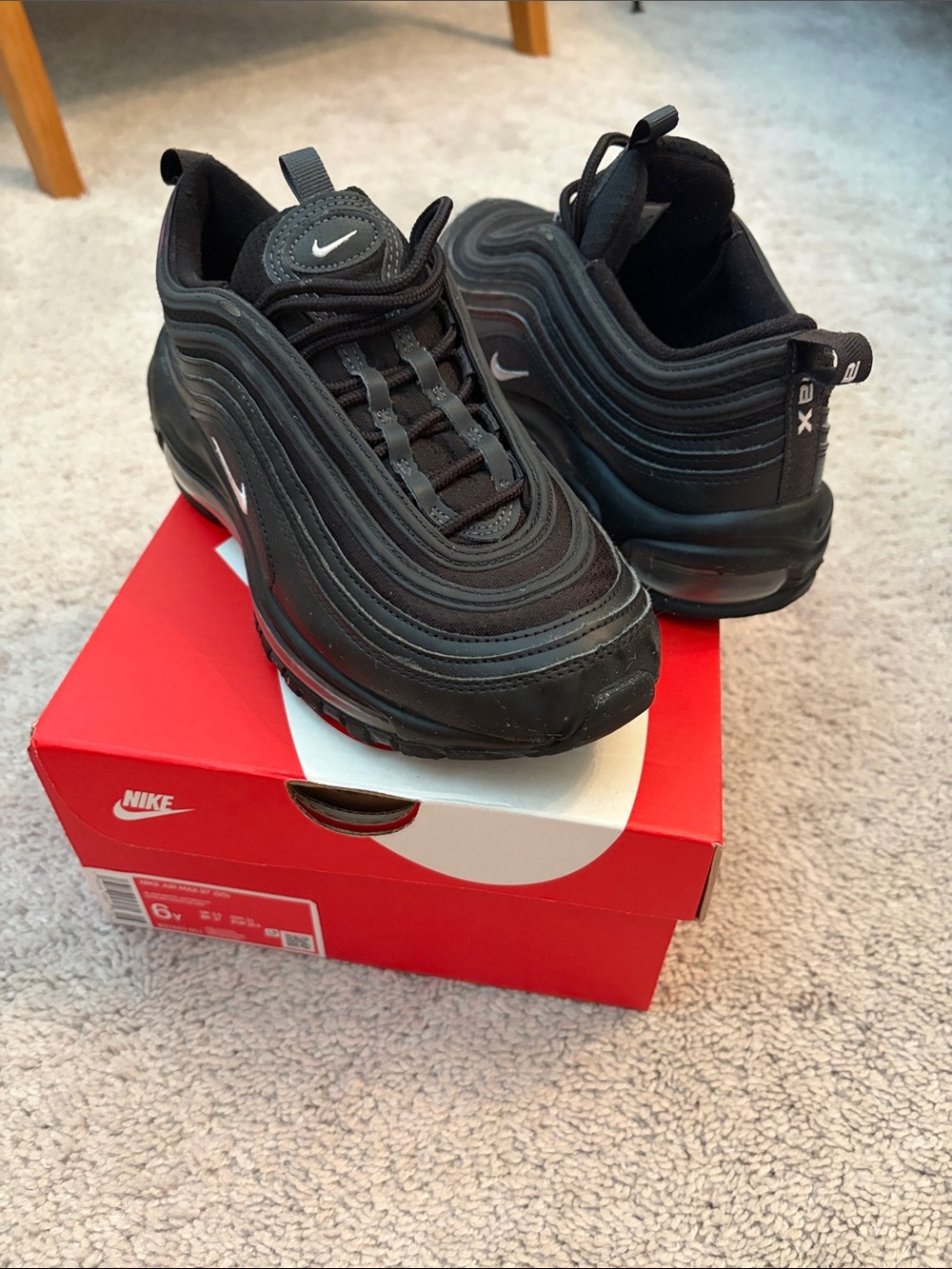 Nike Air Max 97 Sneakers - Black with White Swoosh